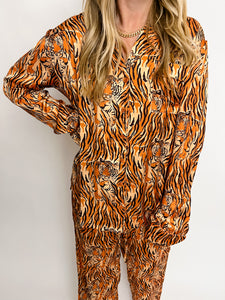 Classic PJ Set Royal Tiger Silky