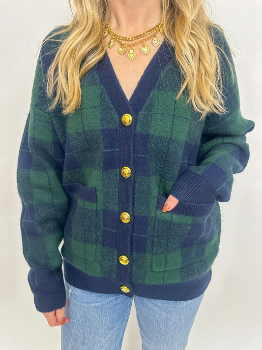 Berkeley Check Oversized Cardigan