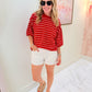 Oversized Striped Short Sleeve Top