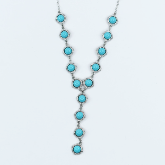 Turquoise Cascade Silver Necklace