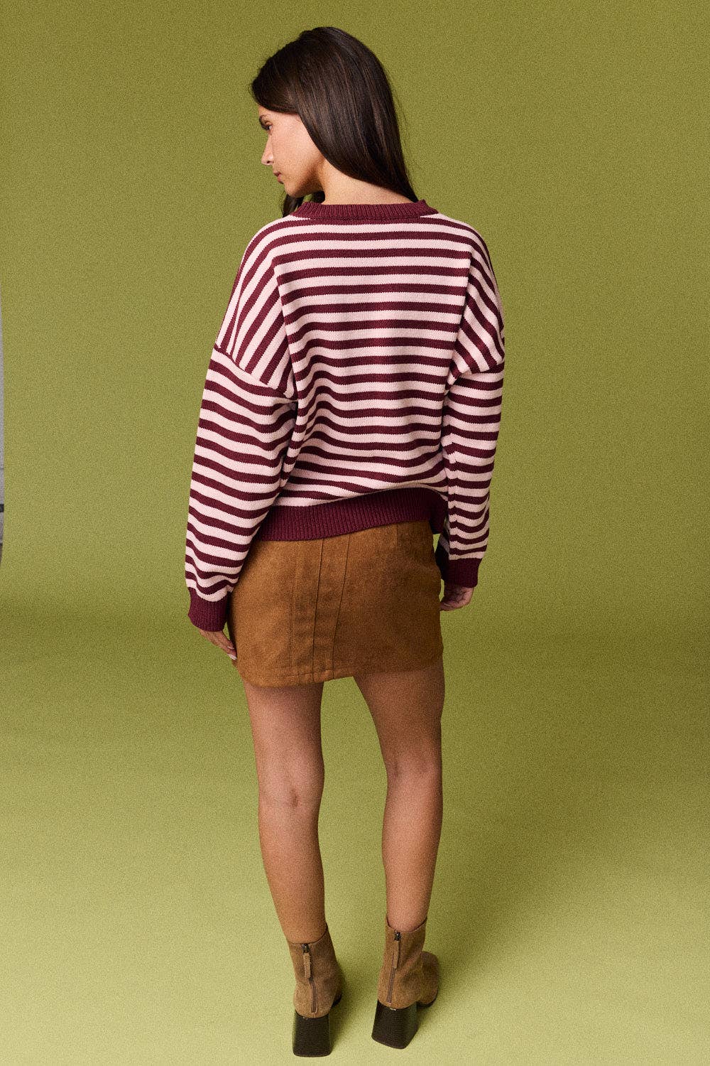 Blush Stripe Crewneck Sweater