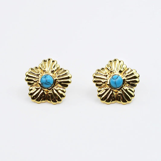 Turquoise Daisy Studs