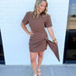 Espresso Sash Mini Dress