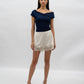 Ivory High Waist Lace Trim Short