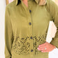 Lucia Eyelet Faux Suede Cropped Shirt