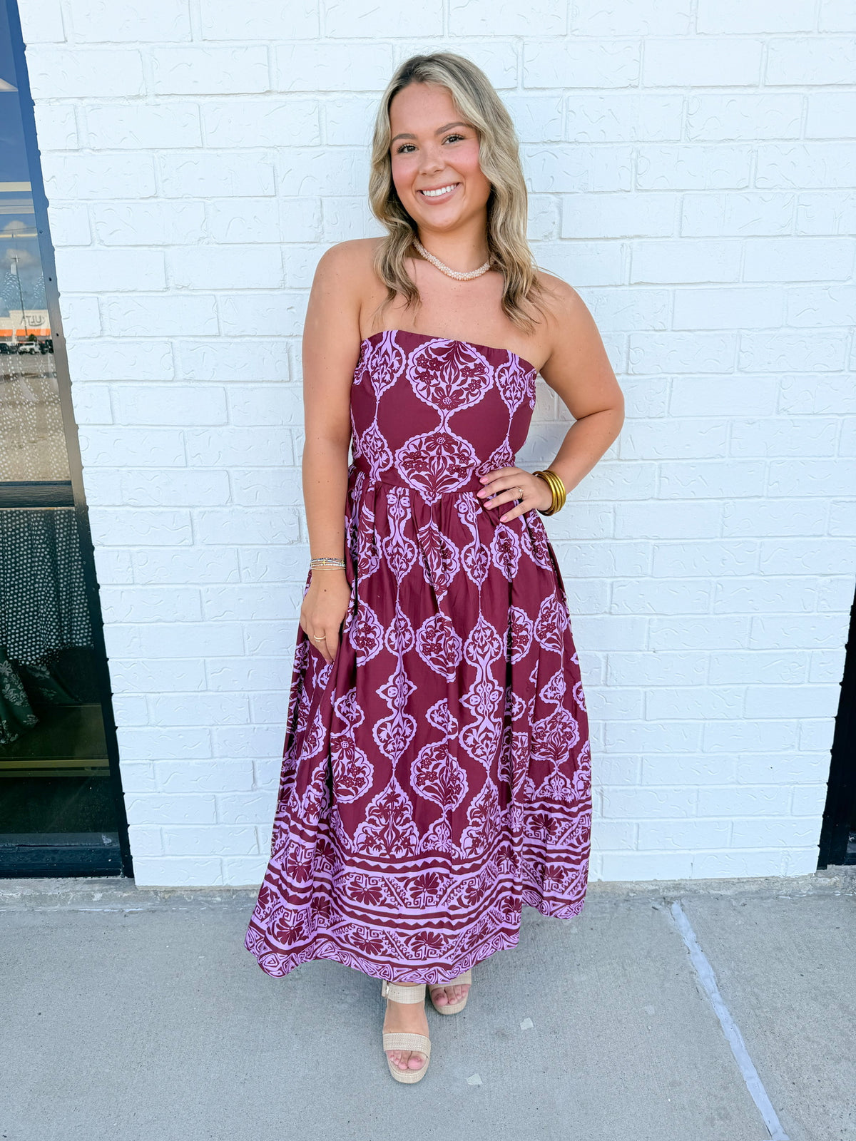 Rosy Heirloom Midi Dress