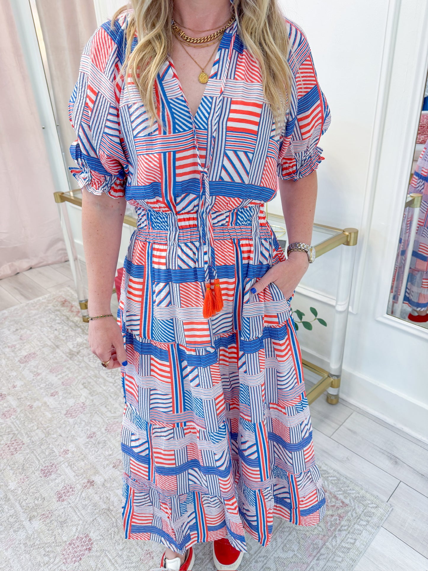 Maritime Stripe Maxi Dress
