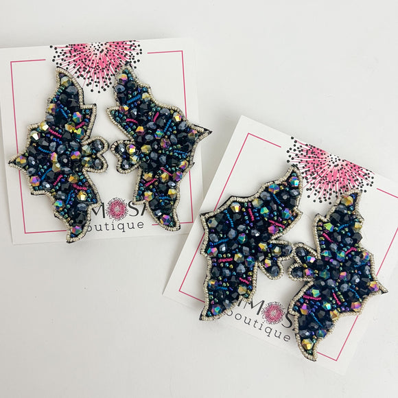 Bat Beaded Earring