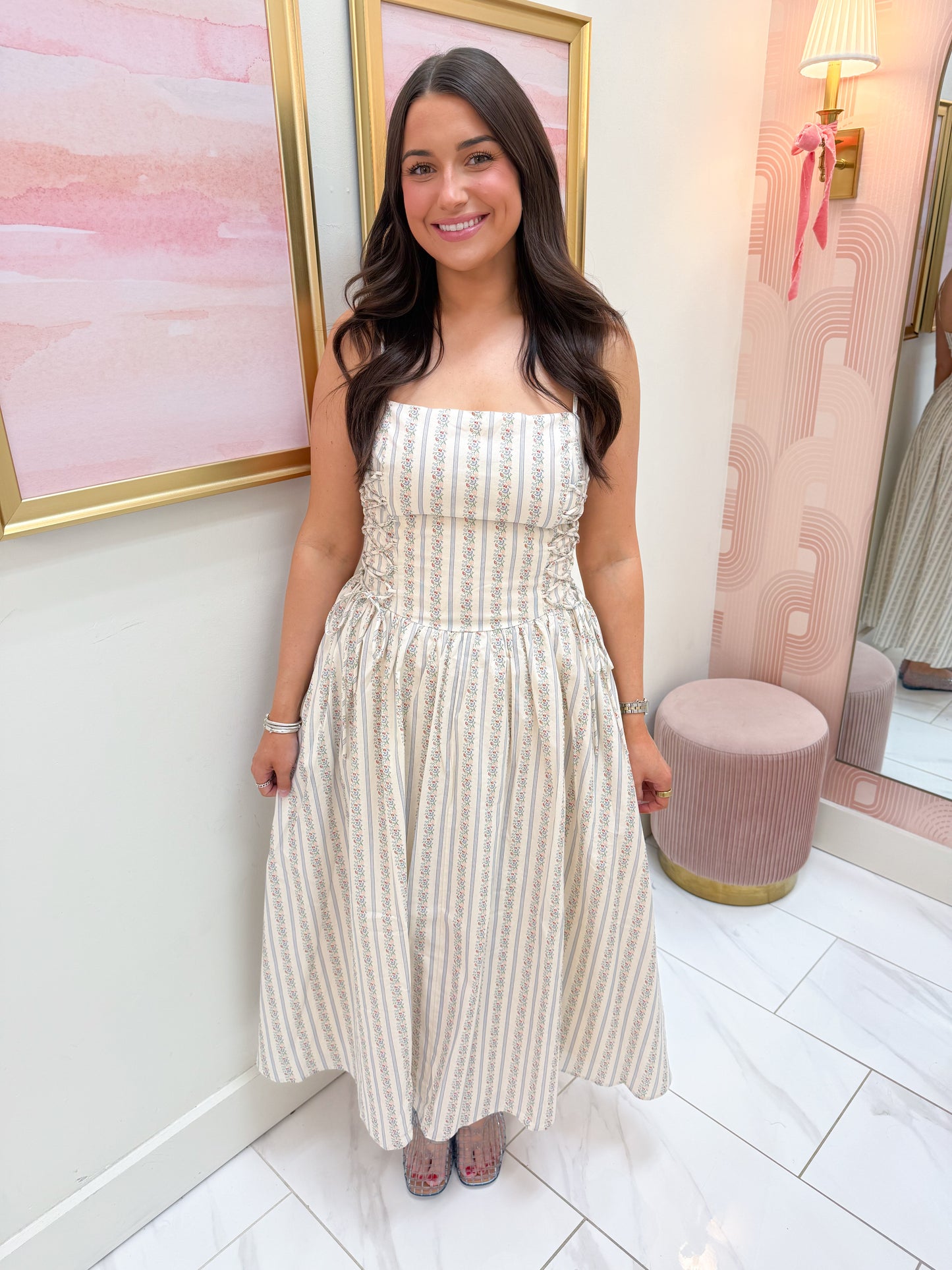 Wallpapered Floral Midi Dress