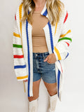Candy Stripe Open Front Sweater Cardi