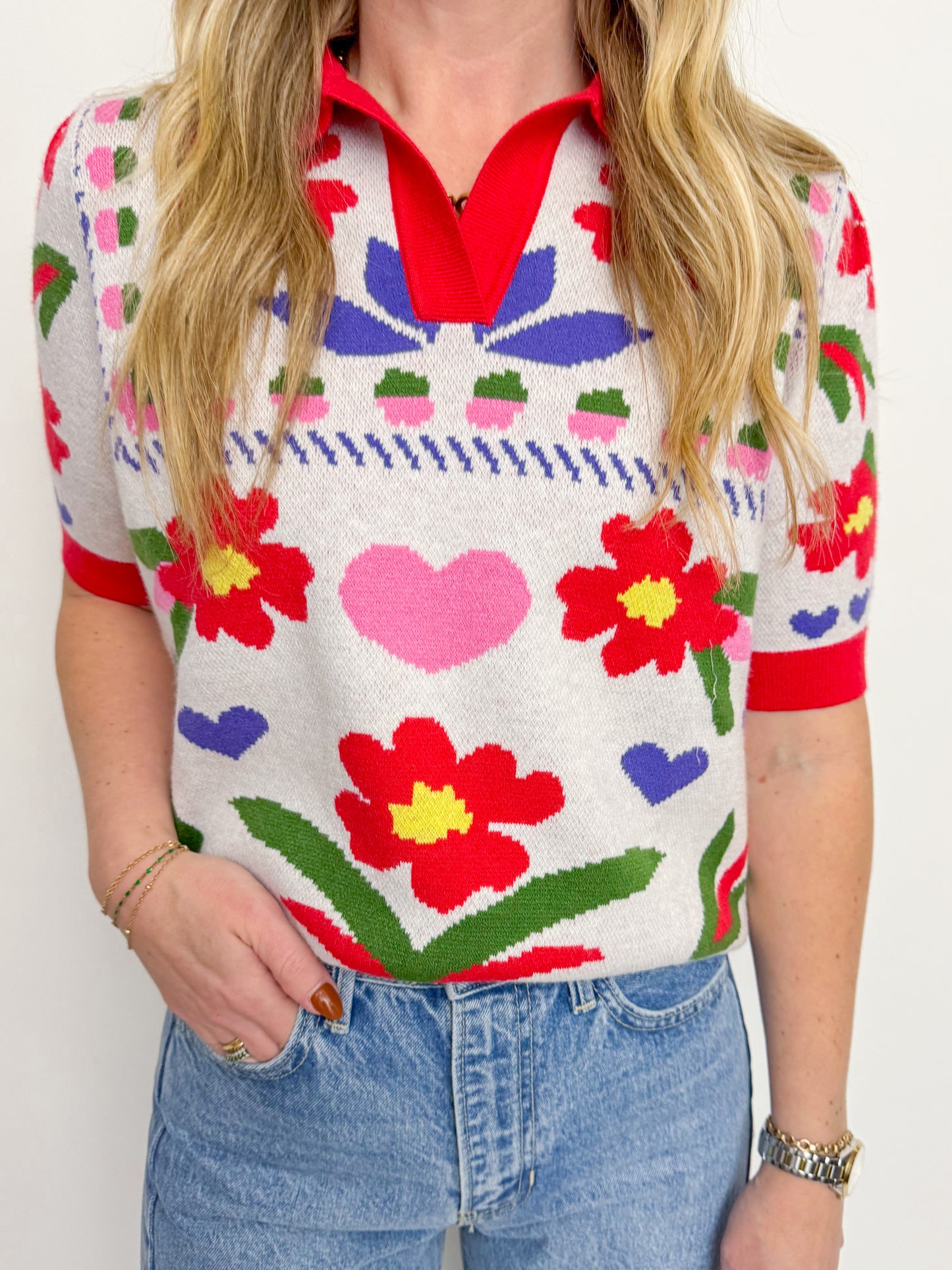 Mira Floral Sweater Top