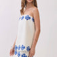 Contrast Leaf Print Border Strapless Top