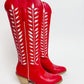 Glenda Vine Cowgirl Boot Red