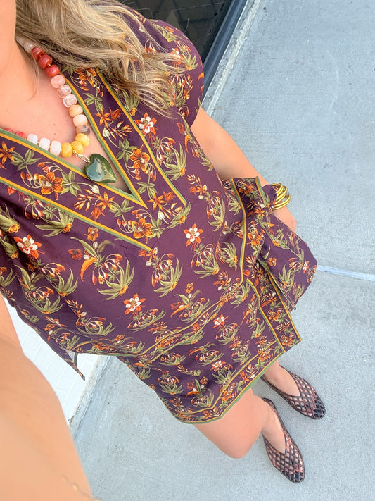 Autumn Garden Print Blouse