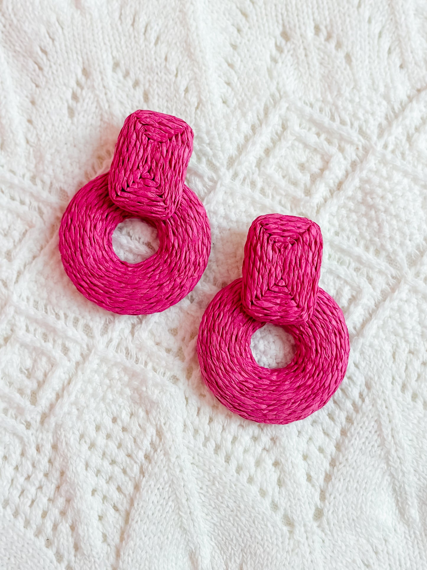 Raffia Circle Earring