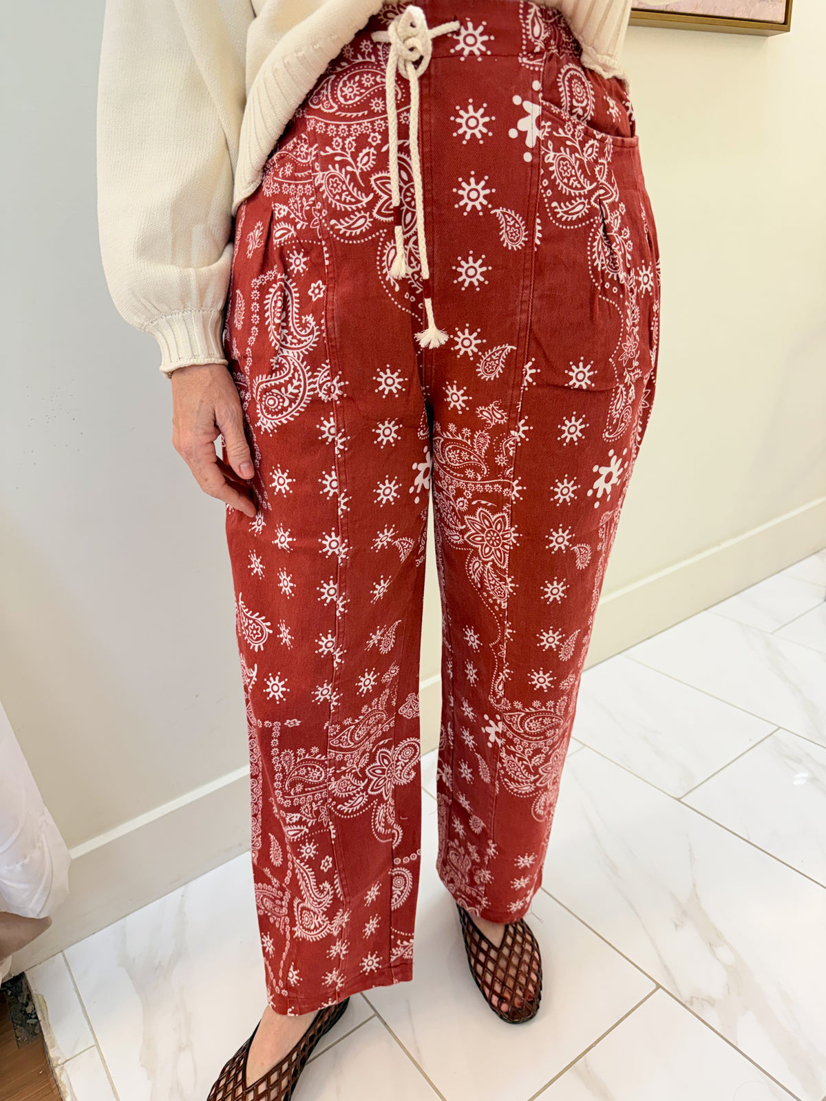 Bandana Barrel Denim Pants