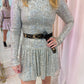 Zelda Mini Dress Platinum Sequins
