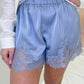 Dreamer Lace Trim Satin Short