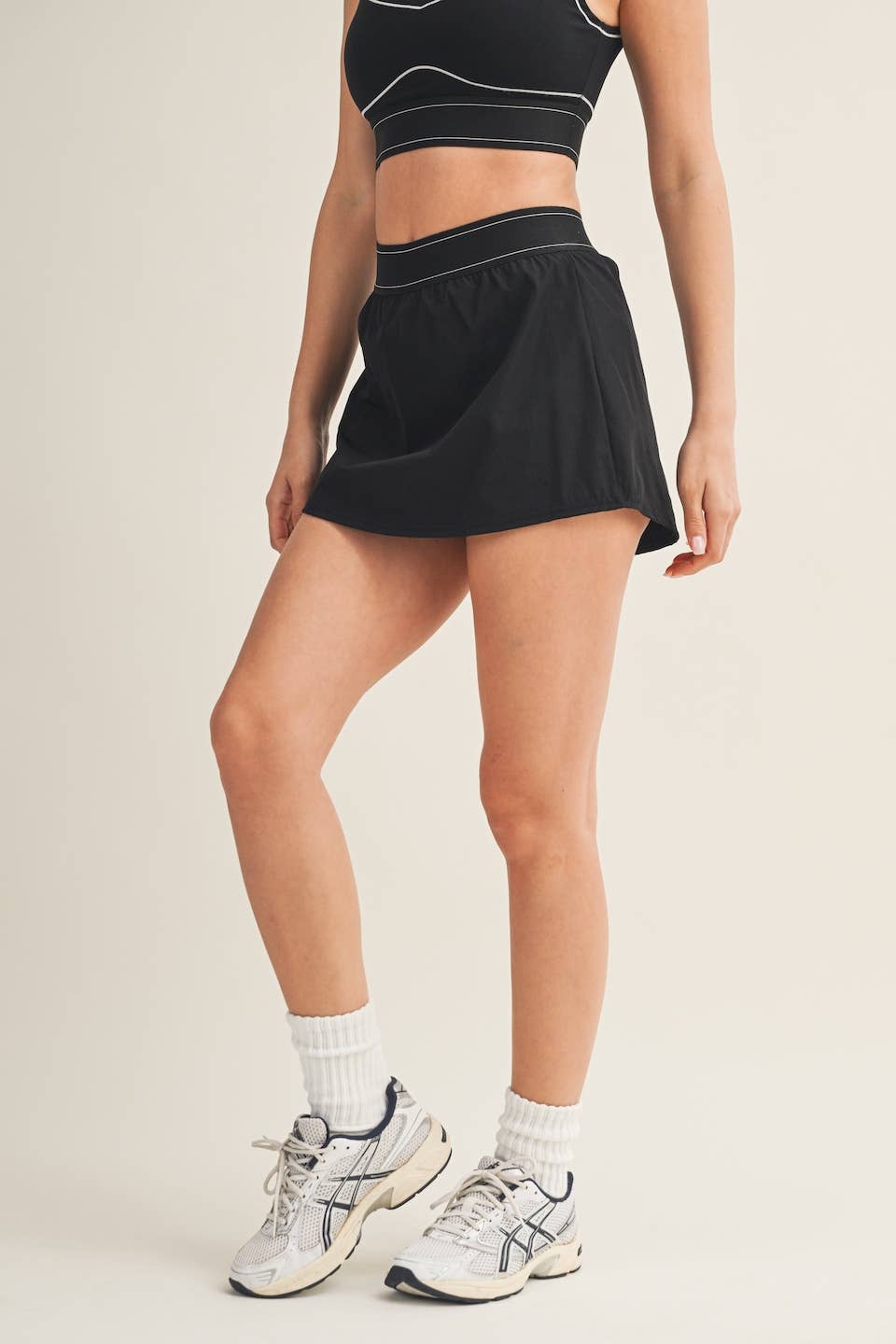 Waistband Contrast Skort