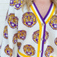 LSU Knit In Mascot Rhinestone Cardigan