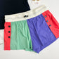 Color Blocked Side Snap Short