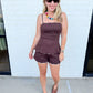 Espresso Scalloped Shorts