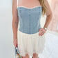 Geneva Mini Dress Light Indigo Cream Voile