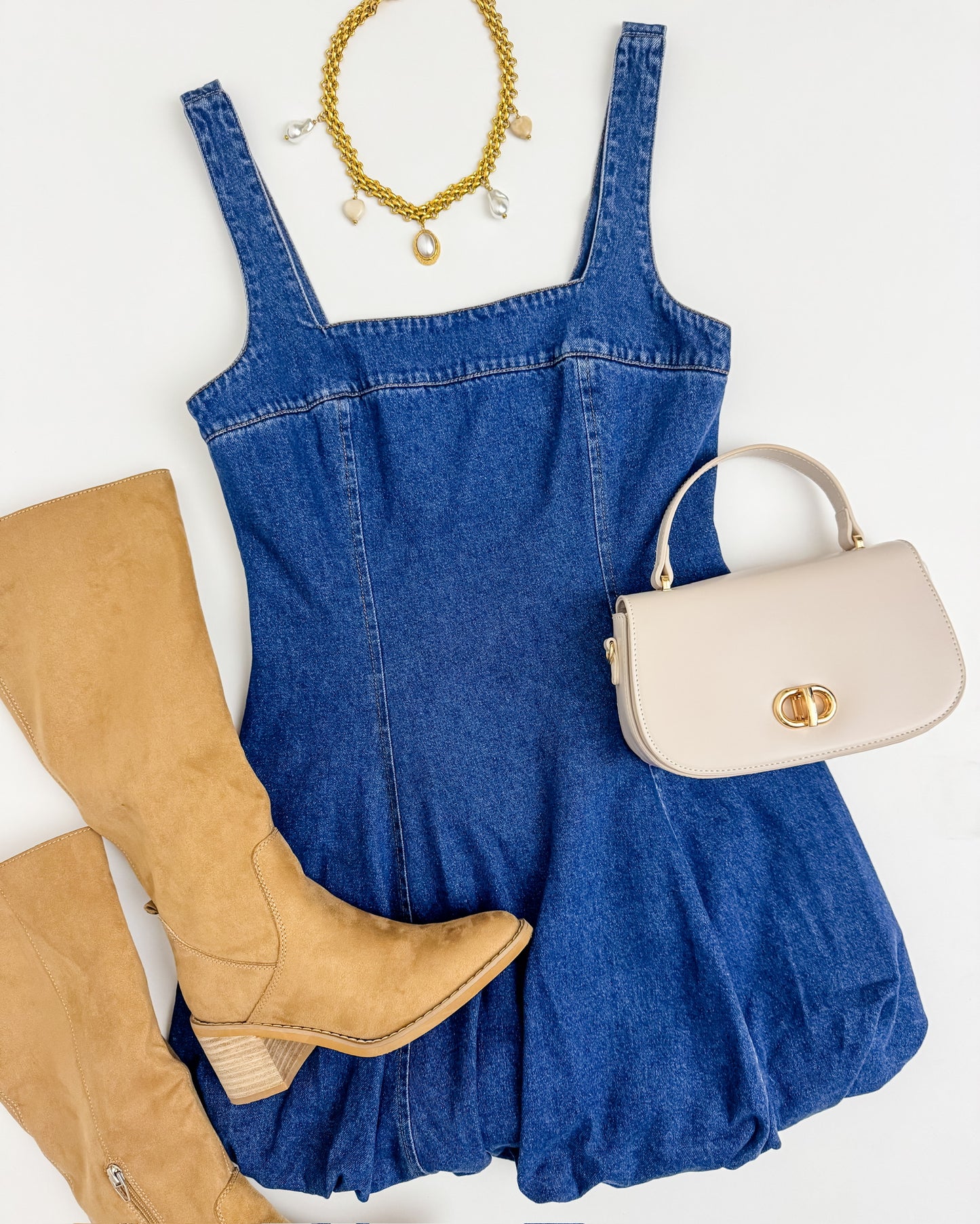 Nadine Denim Bubble Dress