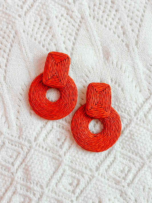 Raffia Circle Earring