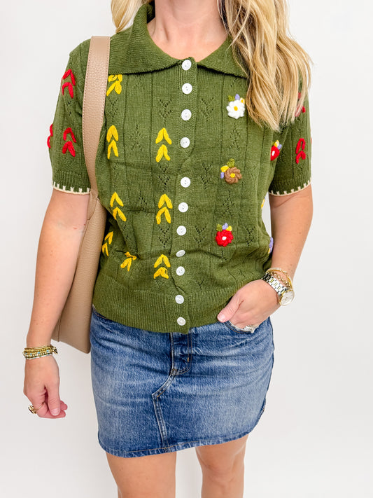 Petal & Pine Sweater Top