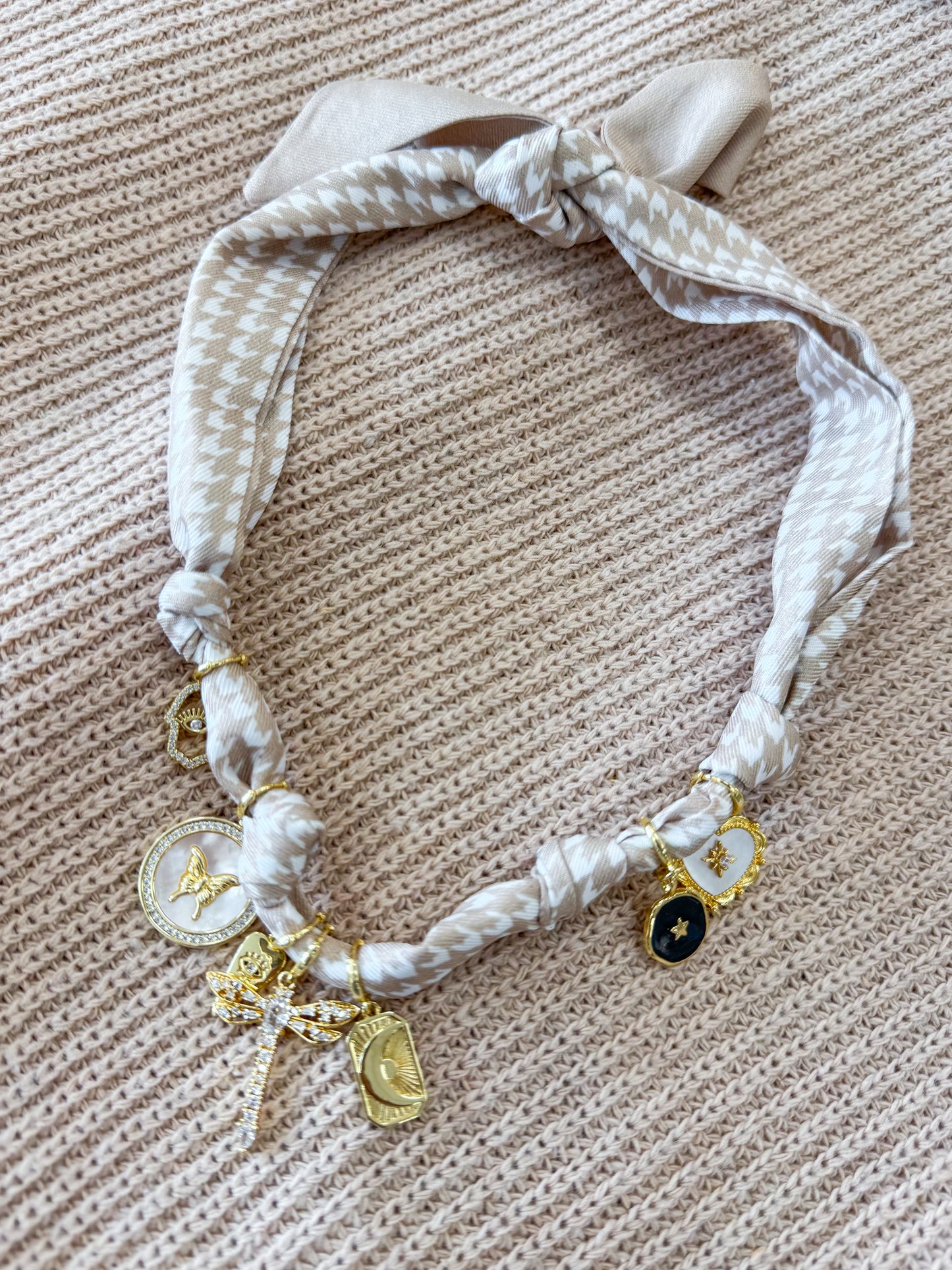 Mallory Multi Charm Scarf Necklace