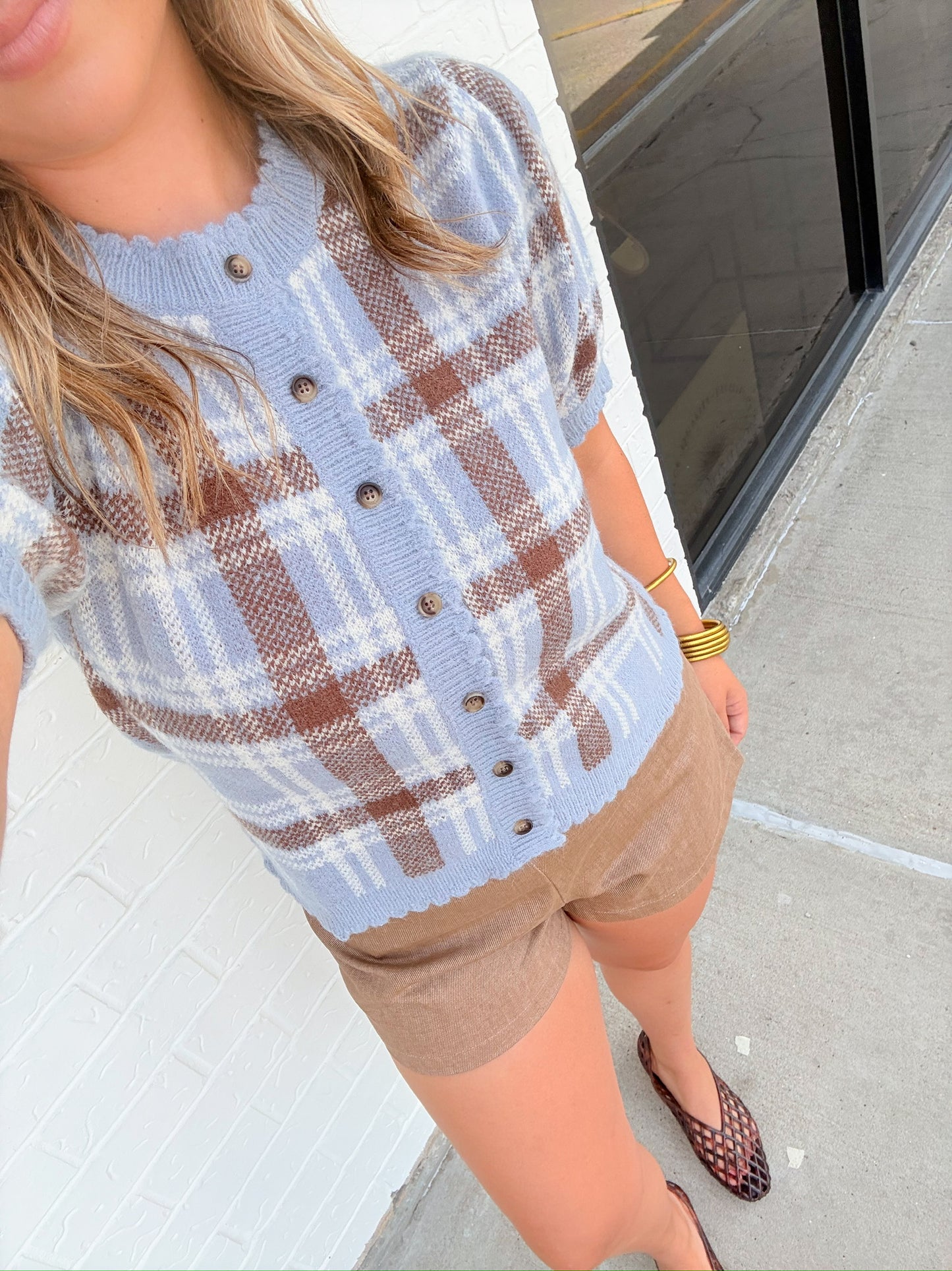 Blue Haven Plaid Cardigan