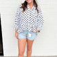 Polka Dot Button Down Peplum Top