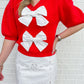 Bow Front Sweater Top