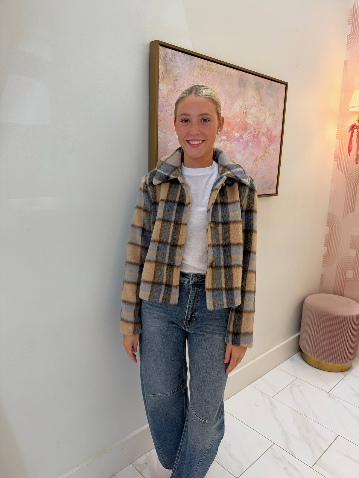 ZS Petra Plaid Shrunken Jacket