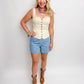 Denim Flat Front Short
