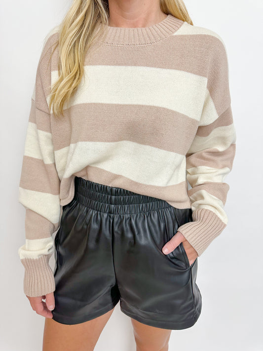 Time's Up Stripe Crop Sweater