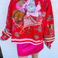 Vintage Poinsettia Santa Sweatshirt