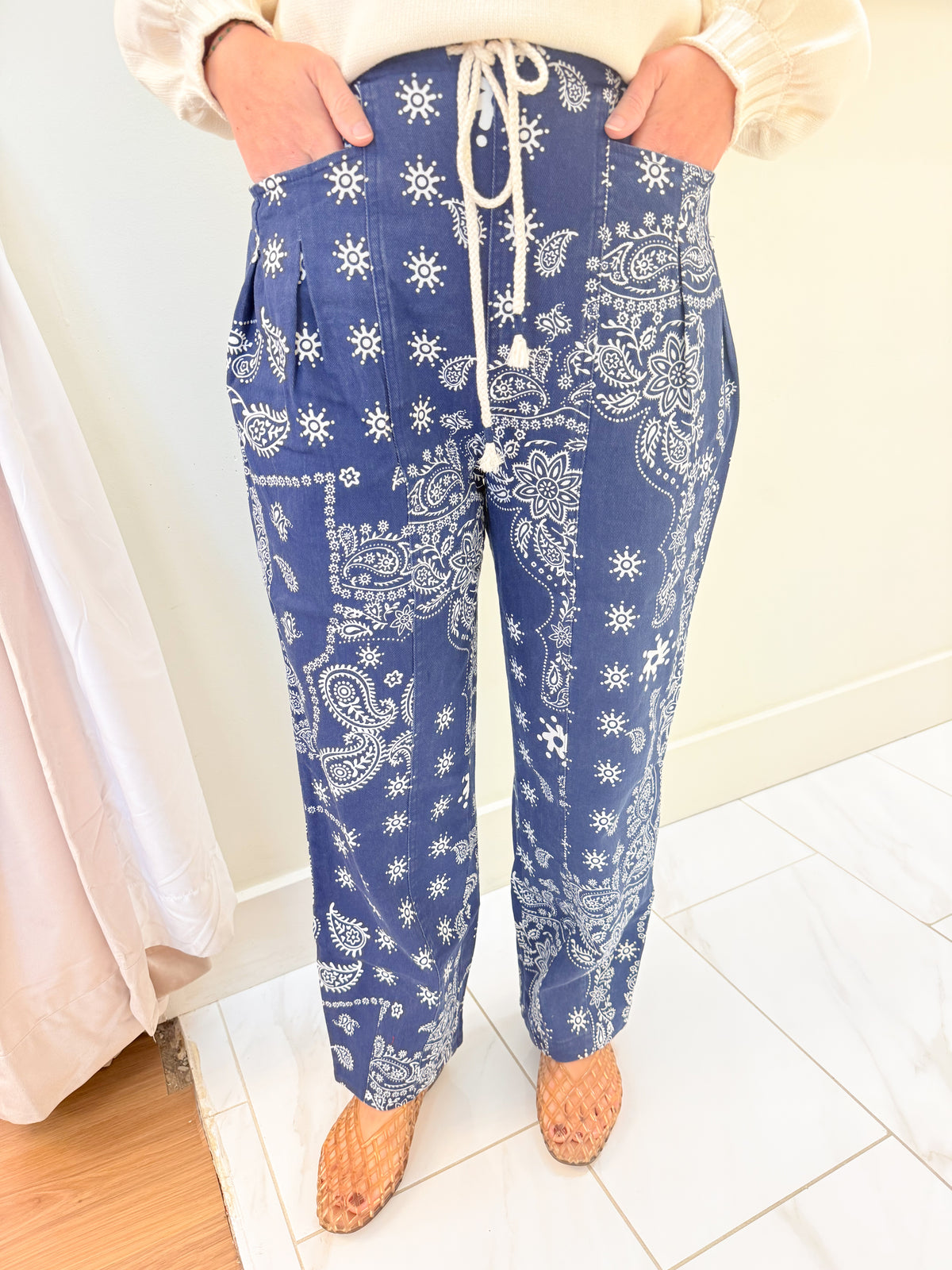 Bandana Barrel Denim Pants