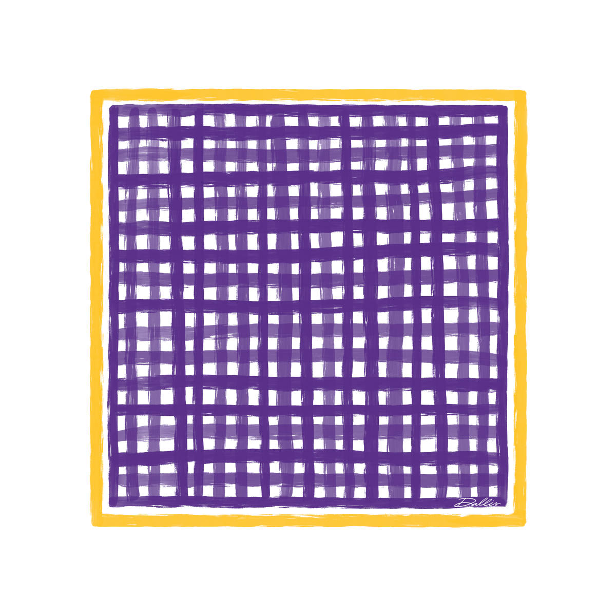 Tailgate Check Scarf in Purple & Gold