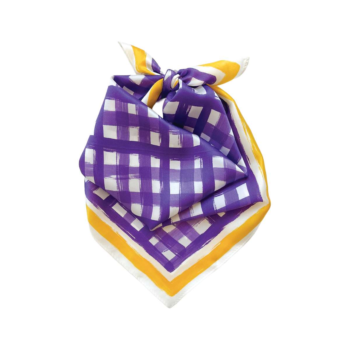 Tailgate Check Scarf in Purple & Gold