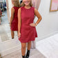 Bordeaux Suede Mini Dress