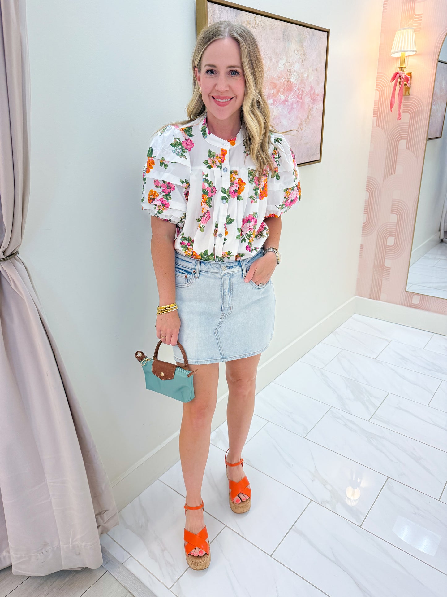 Megan Floral Puff Sleeve Blouse