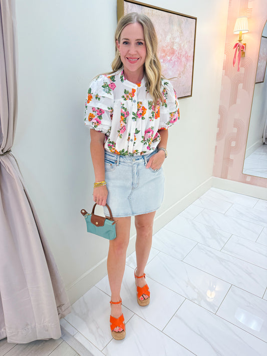 Megan Floral Puff Sleeve Blouse