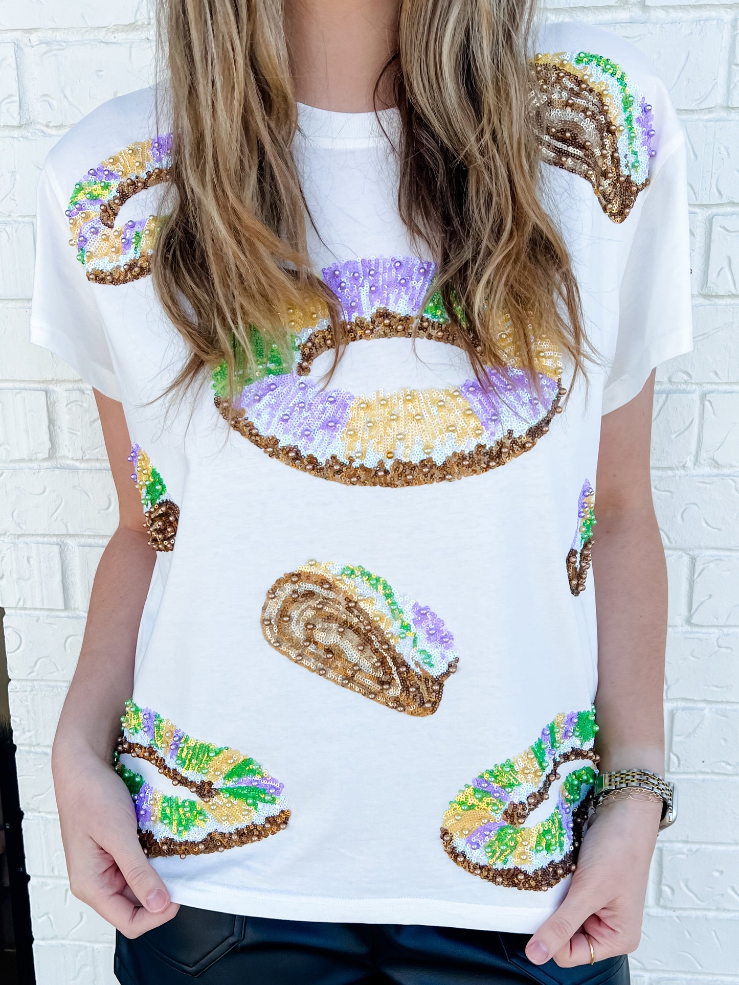 King Cake All Over Sequin Tee