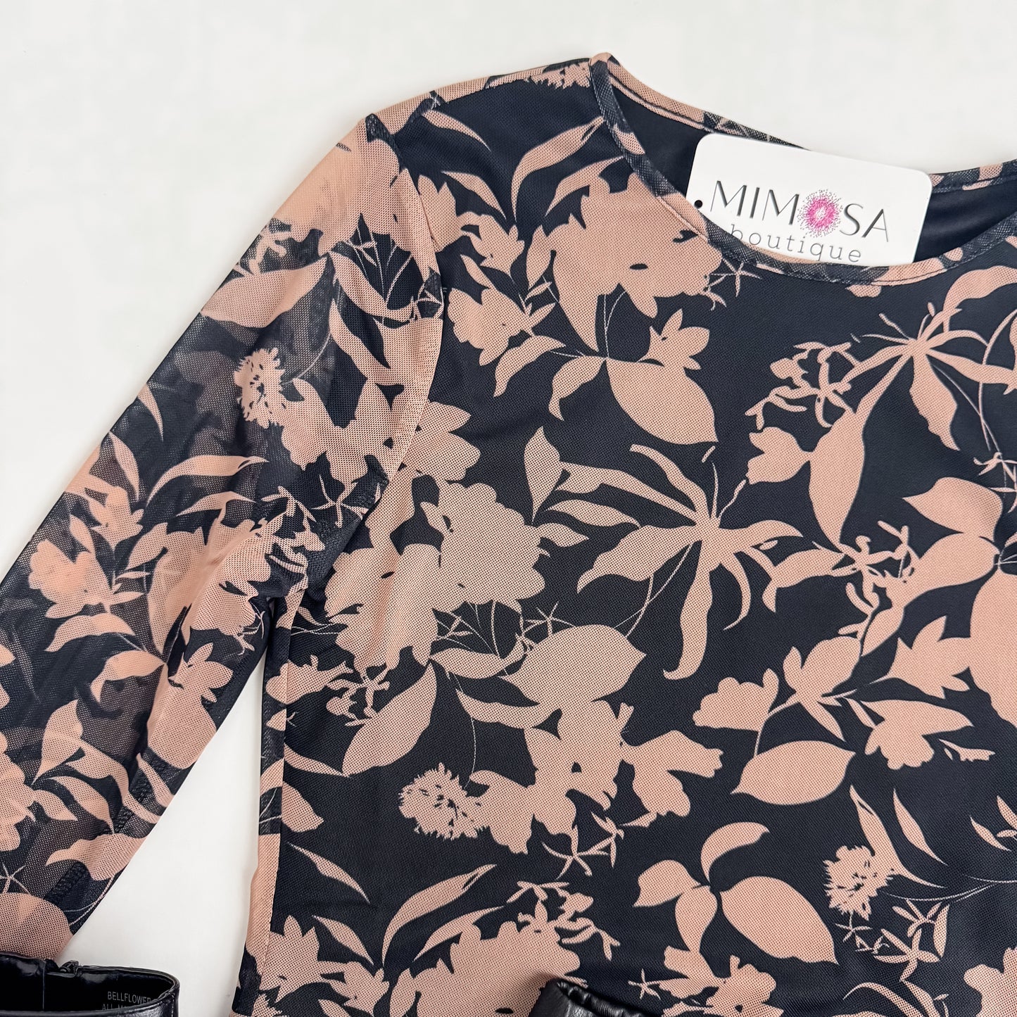 Rejuvenate Floral Mesh LS Top