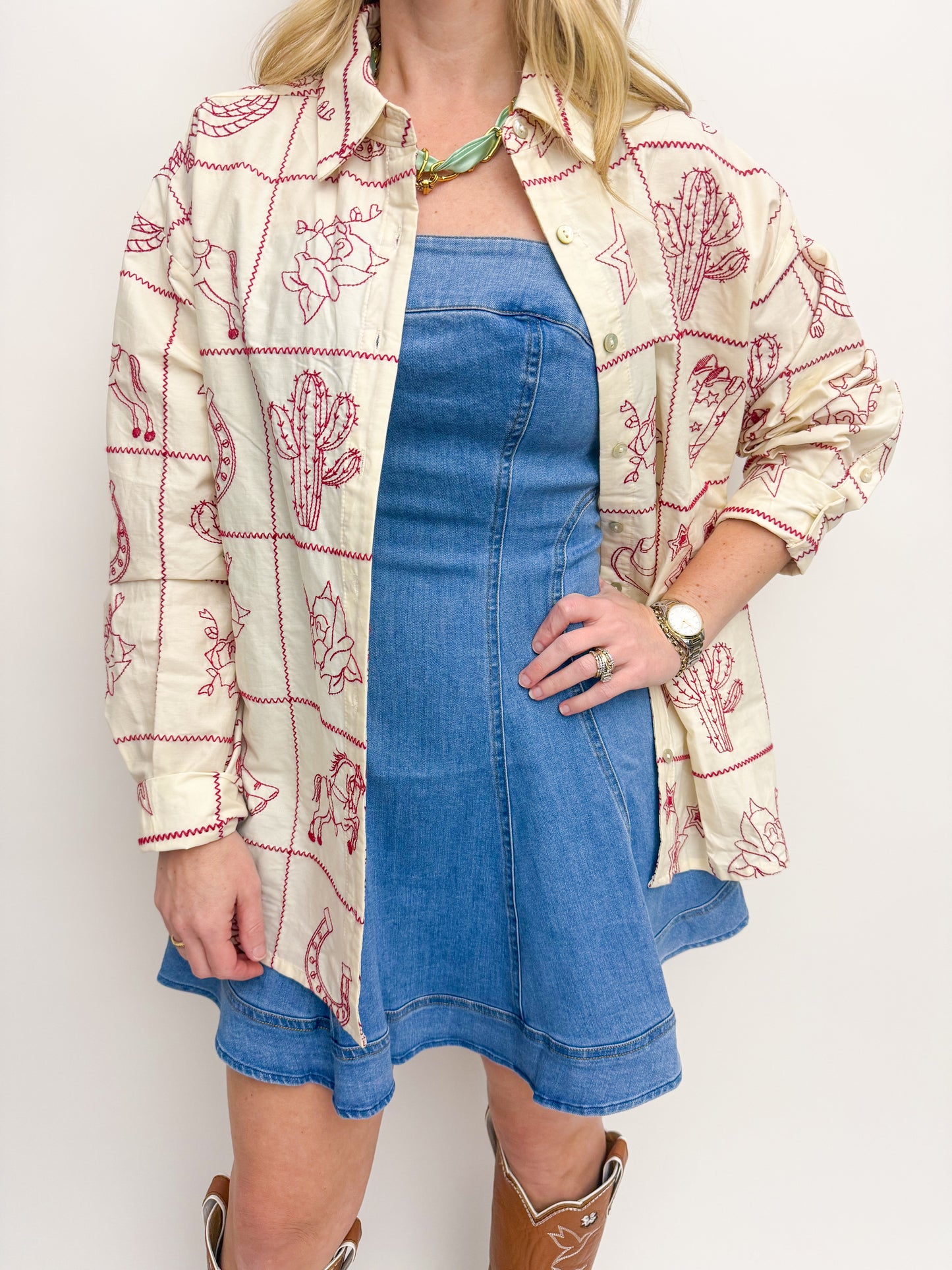 Nashville Denim A-line Mini Dress