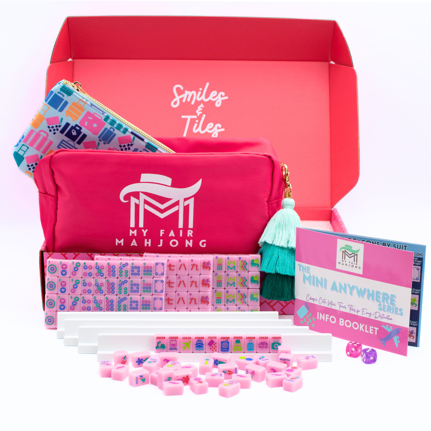 Mini Travel Mahjong Set Pink