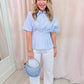 Kelli Striped Collared Top