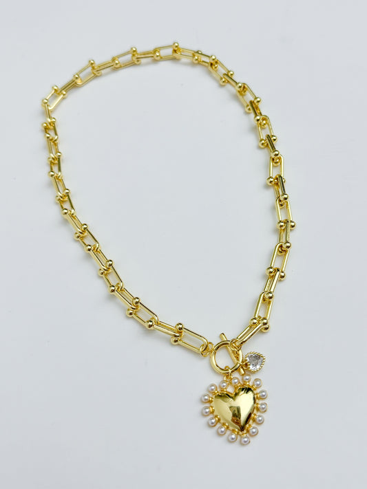 Tia Pearl Heart Necklace